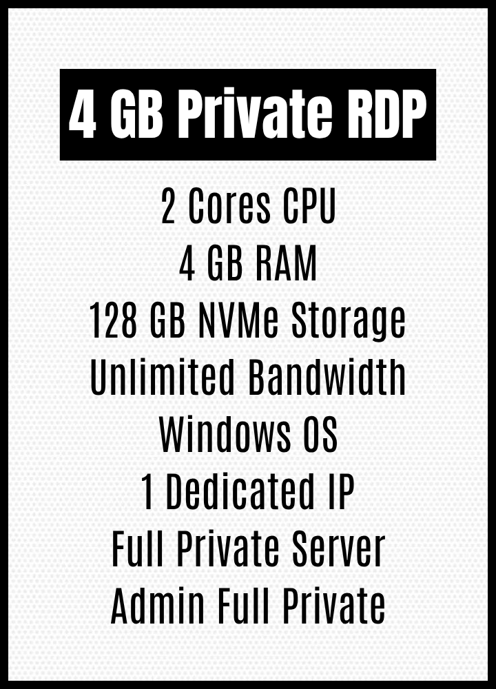 4 GB UK Private RDP