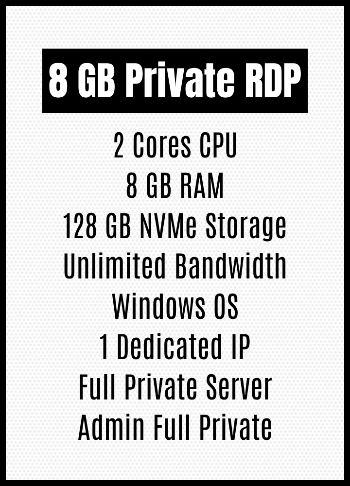 8 GB Indonesia Private RDP