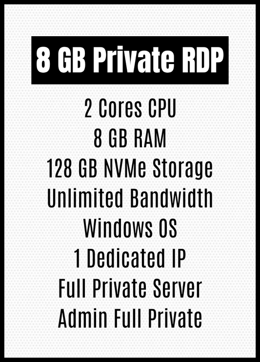 8 GB Australia Private RDP